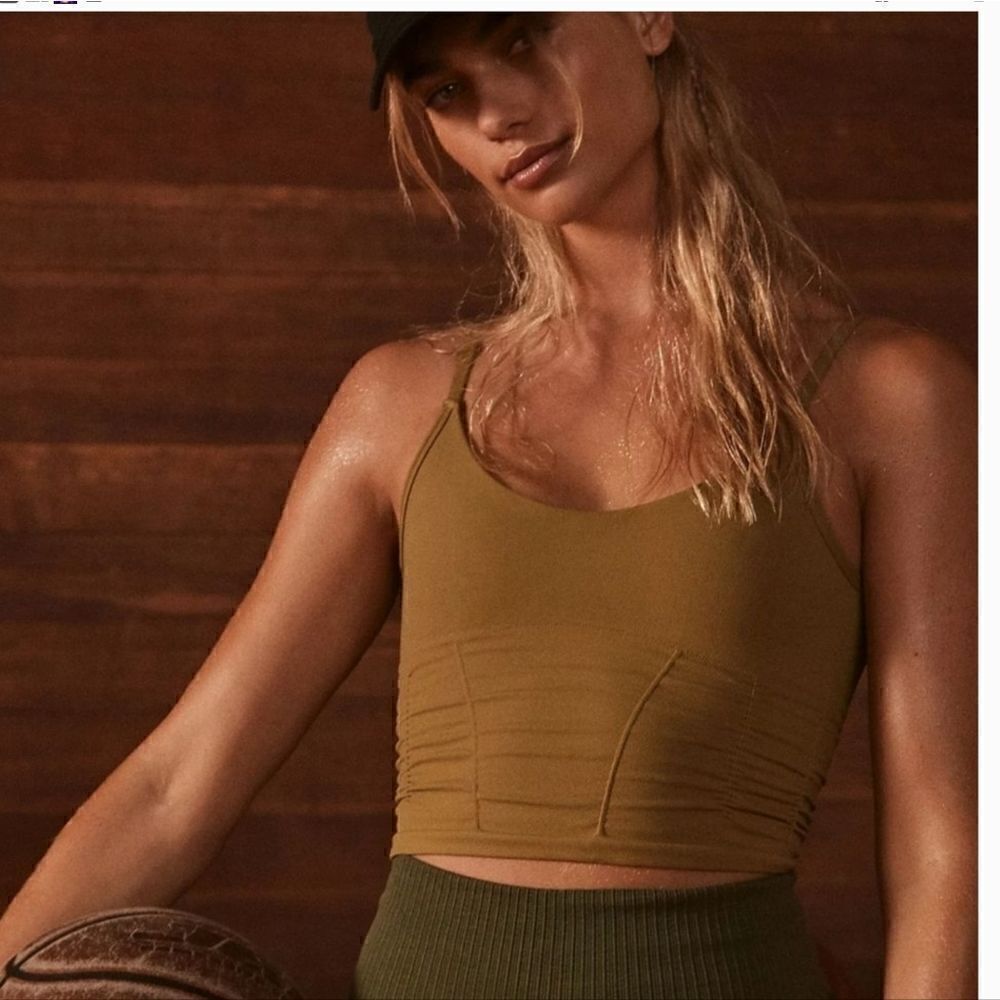 Free People Good Karma Ruched Crop Tank XS/S NWOT
